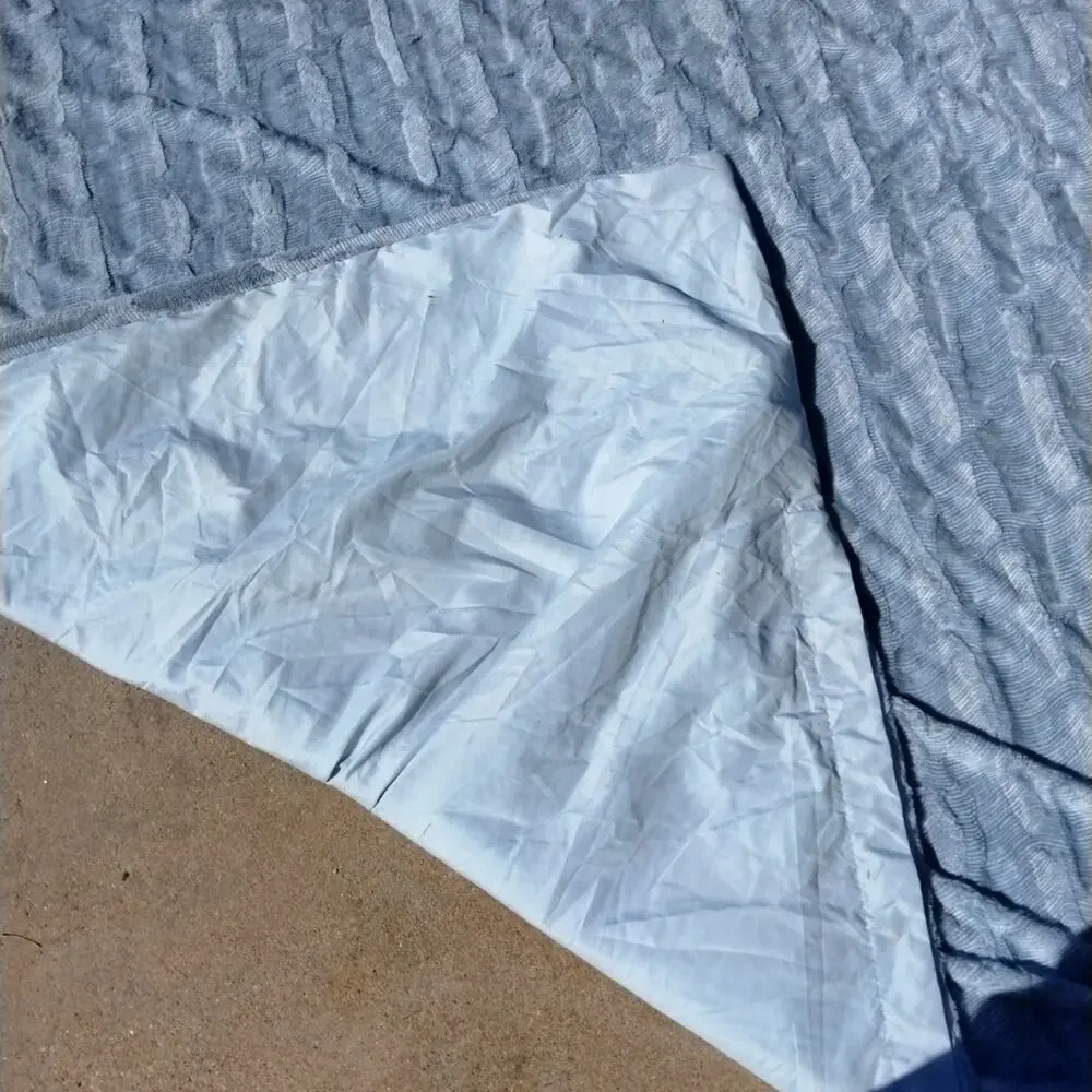 Koolaburra by UGG Full/Queen Faux Fur Duvet Cover Gray Blue